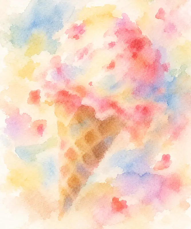 アイスクリームの水彩素材
