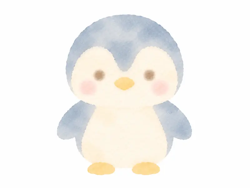 ペンギンの水彩素材