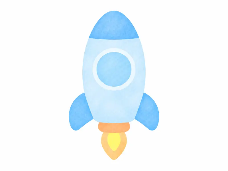 ロケットの水彩素材