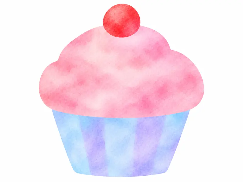 カップケーキの水彩素材