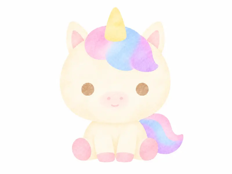 ユニコーンの水彩素材